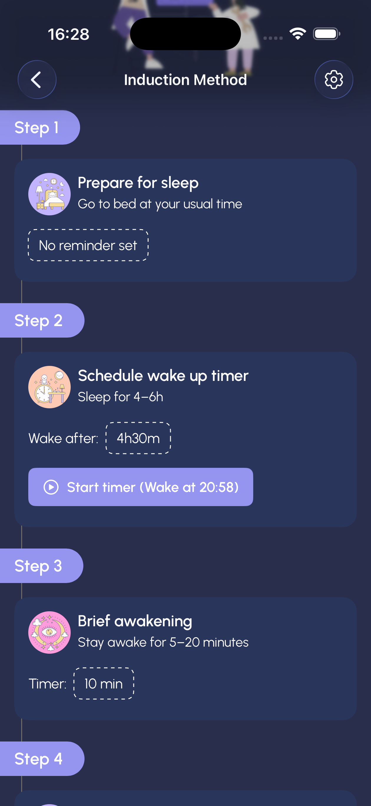 SSILD lucid dreaming technique session in Lucidity app